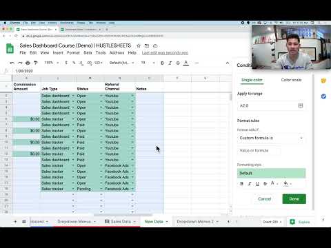 Google Sheets Sales Dashboard — Classic — image 2 from the video walkthrough
