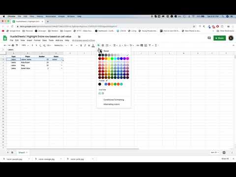 Conditional Formatting Row Highlight Kit — image 1 from the video walkthrough