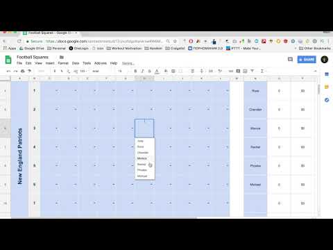 Football Squares Spreadsheet — image 1 from the video walkthrough